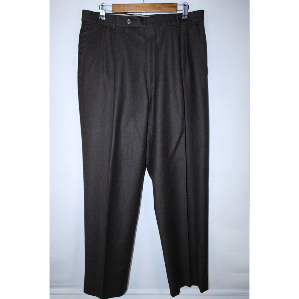 Ballin Classic Men's Size 34 Brown Wool Cashmere Blend Dress Pants